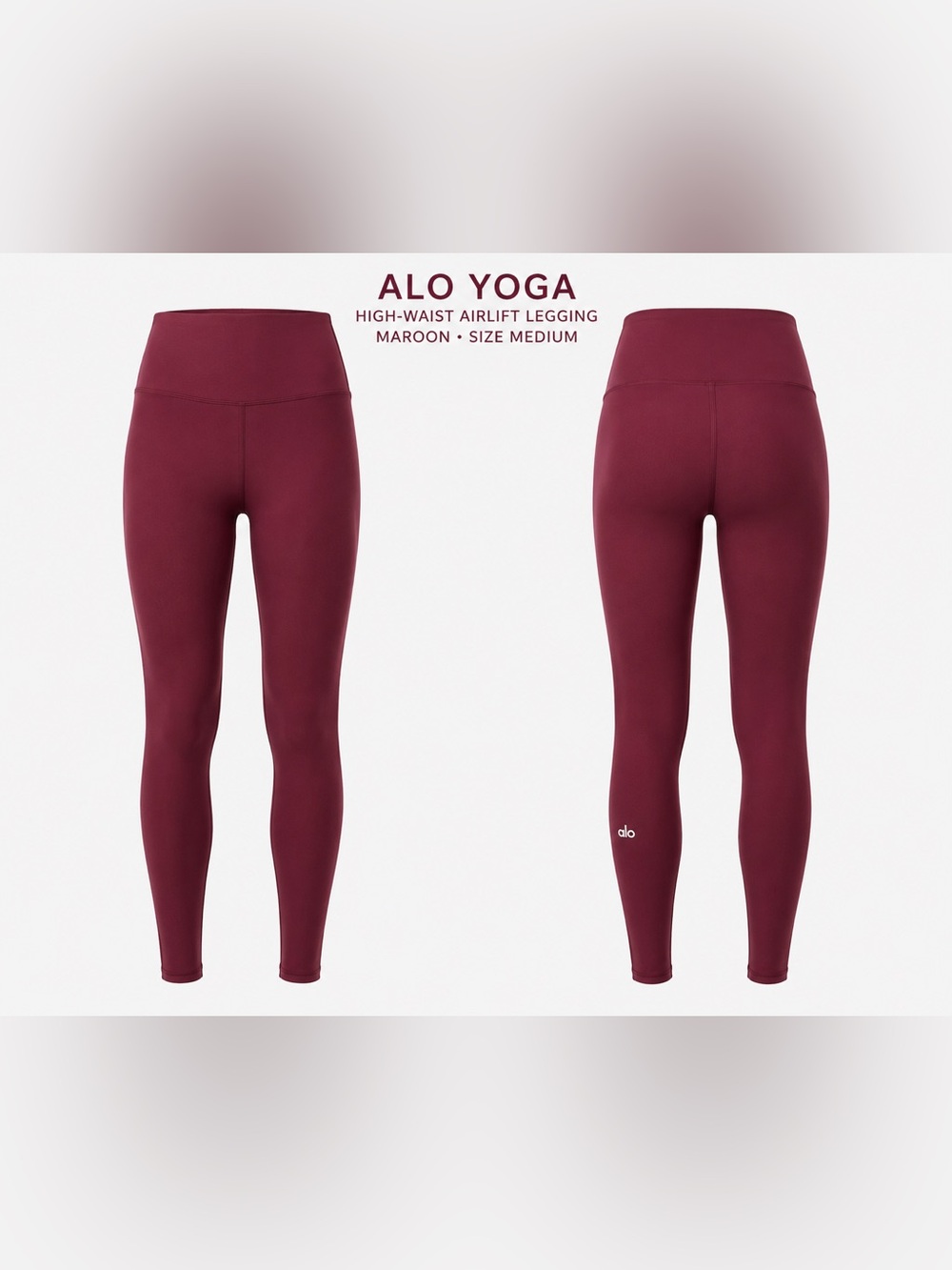 Alo Yoga High-Waist Airlift Legging Maroon Burgundy Size Medium Athletic Yoga